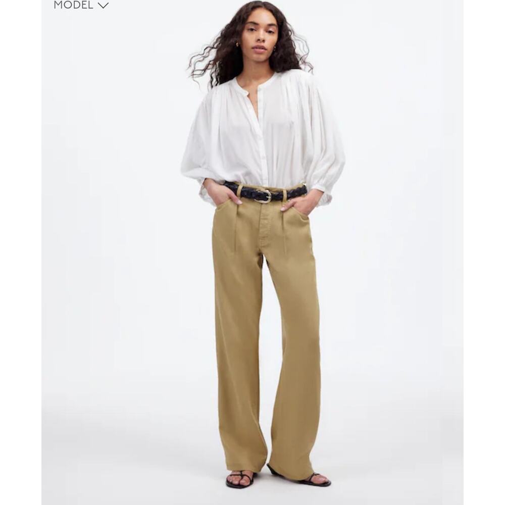 NWT Madewell Pleated Low-Slung Baggy Jean Garment Dye Airy Denim Edition Size 29